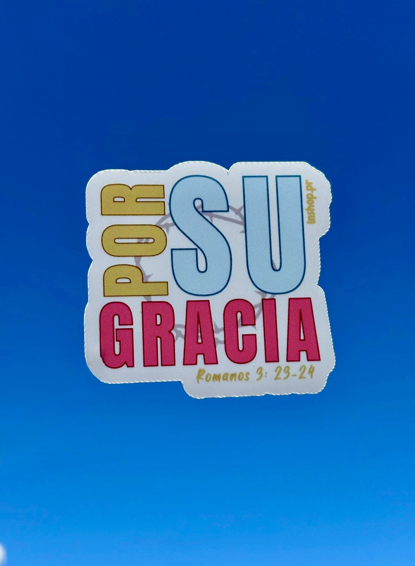 "Por Su gracia"-Waterproof Sticker