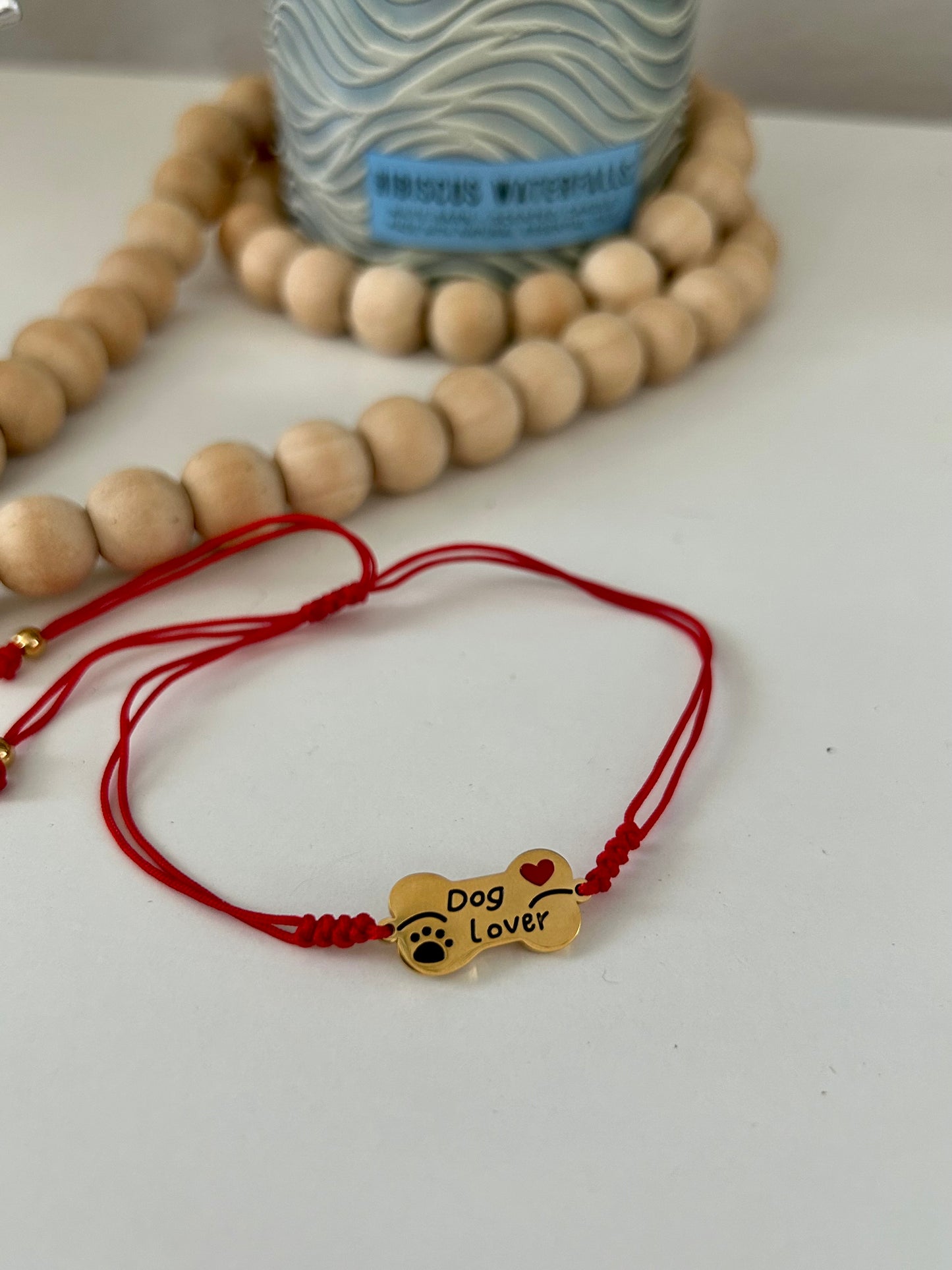 "Dog Lover Red Bracelet"