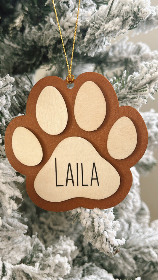 Pet Paw Christmas Tree Ornament