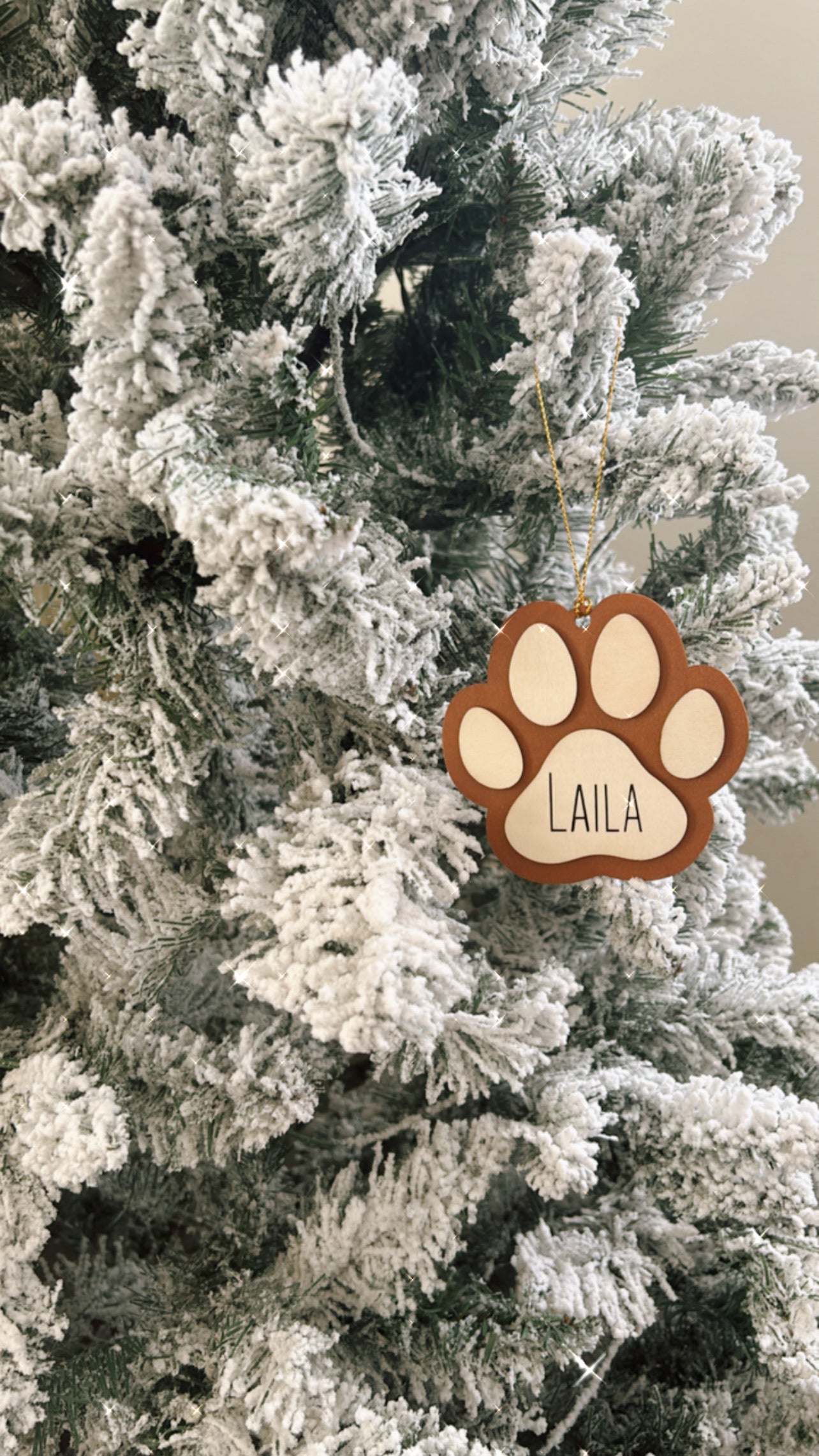 Pet Paw Christmas Tree Ornament