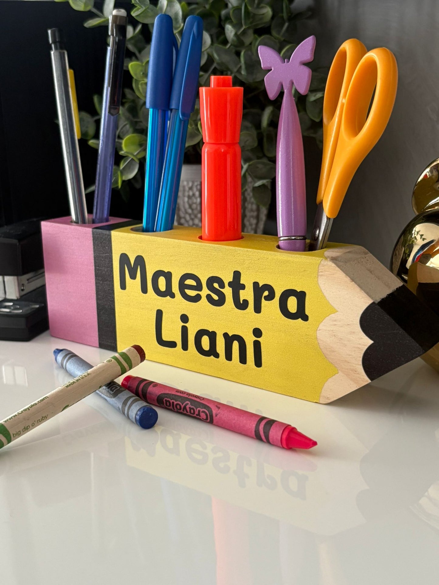 Personalized Wooden Pencil Holder