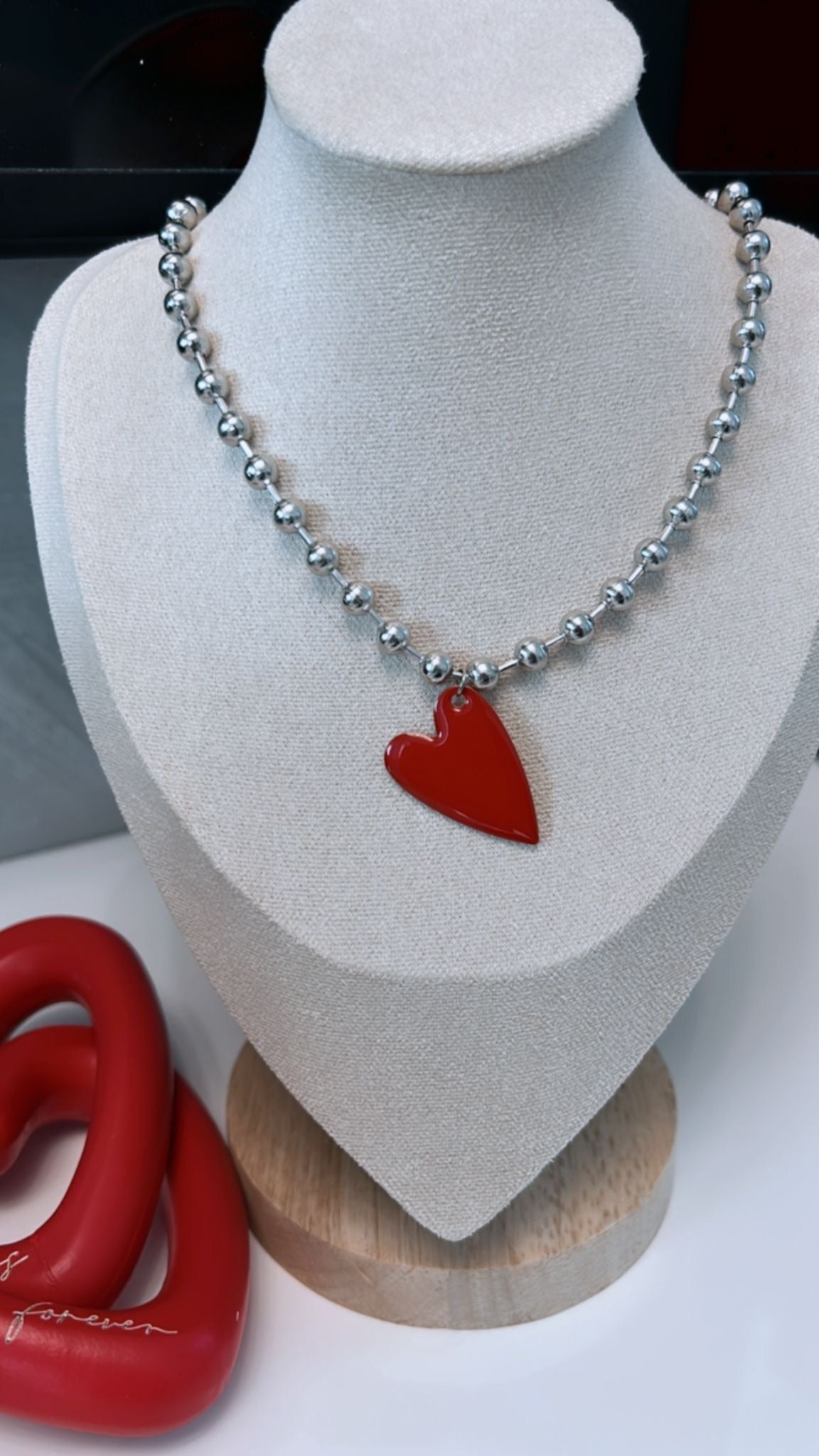 Stainless Steel-Heart Gold/Silver Necklace